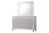 Emma Silver 3-Piece (King Bed, Dresser, Mirror) - Silver