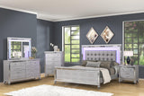 Emma Silver 4-Piece (King Bed, Dresser, Mirror, Nightstand)