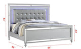 Emma Silver 4-Piece (King Bed, Dresser, Mirror, Nightstand)