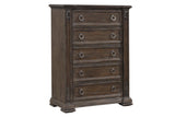 Texas Brown 5-Piece (Queen Bed, Dresser, Mirror, Nightstand, Chest)