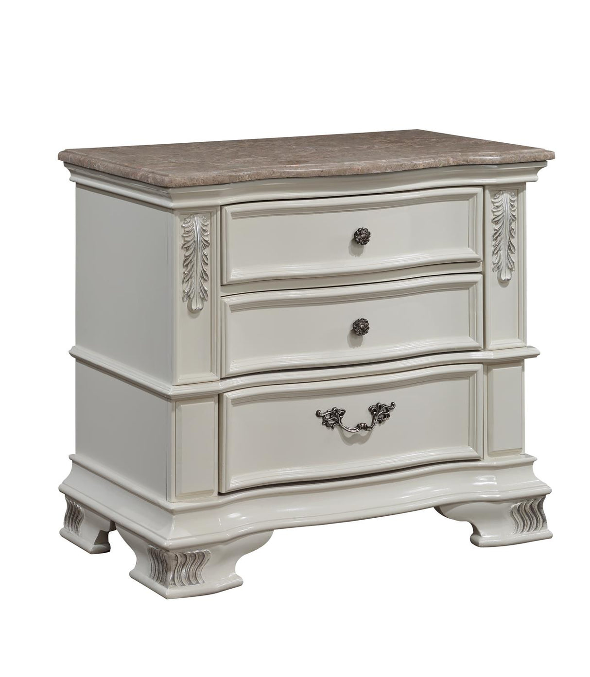 Austin 4-Piece (Queen Bed, Dresser, Mirror, Nightstand) - Creme