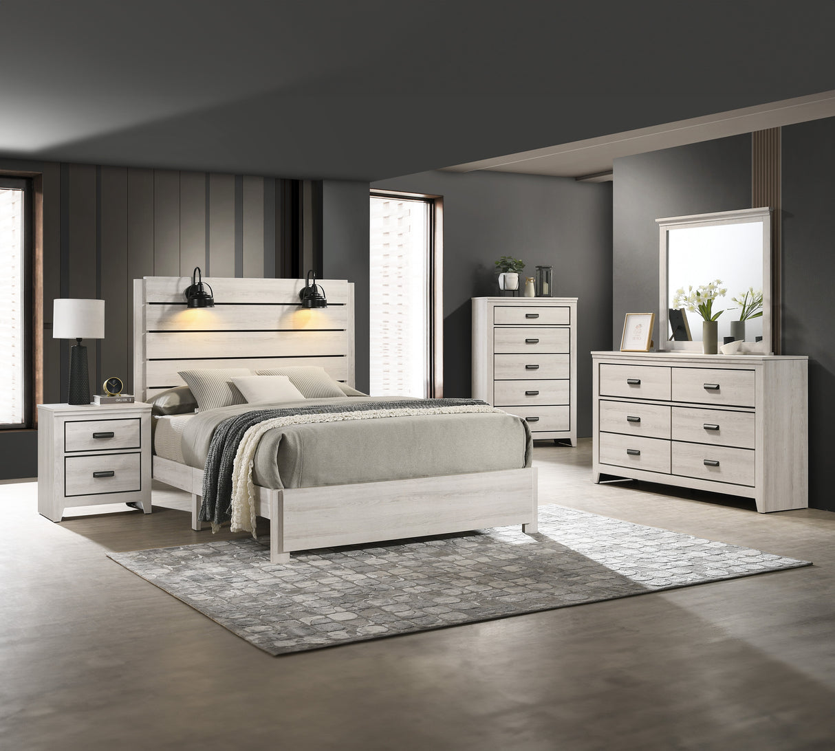 CARTER QN PLATFORM BED 1 BOX WHITE