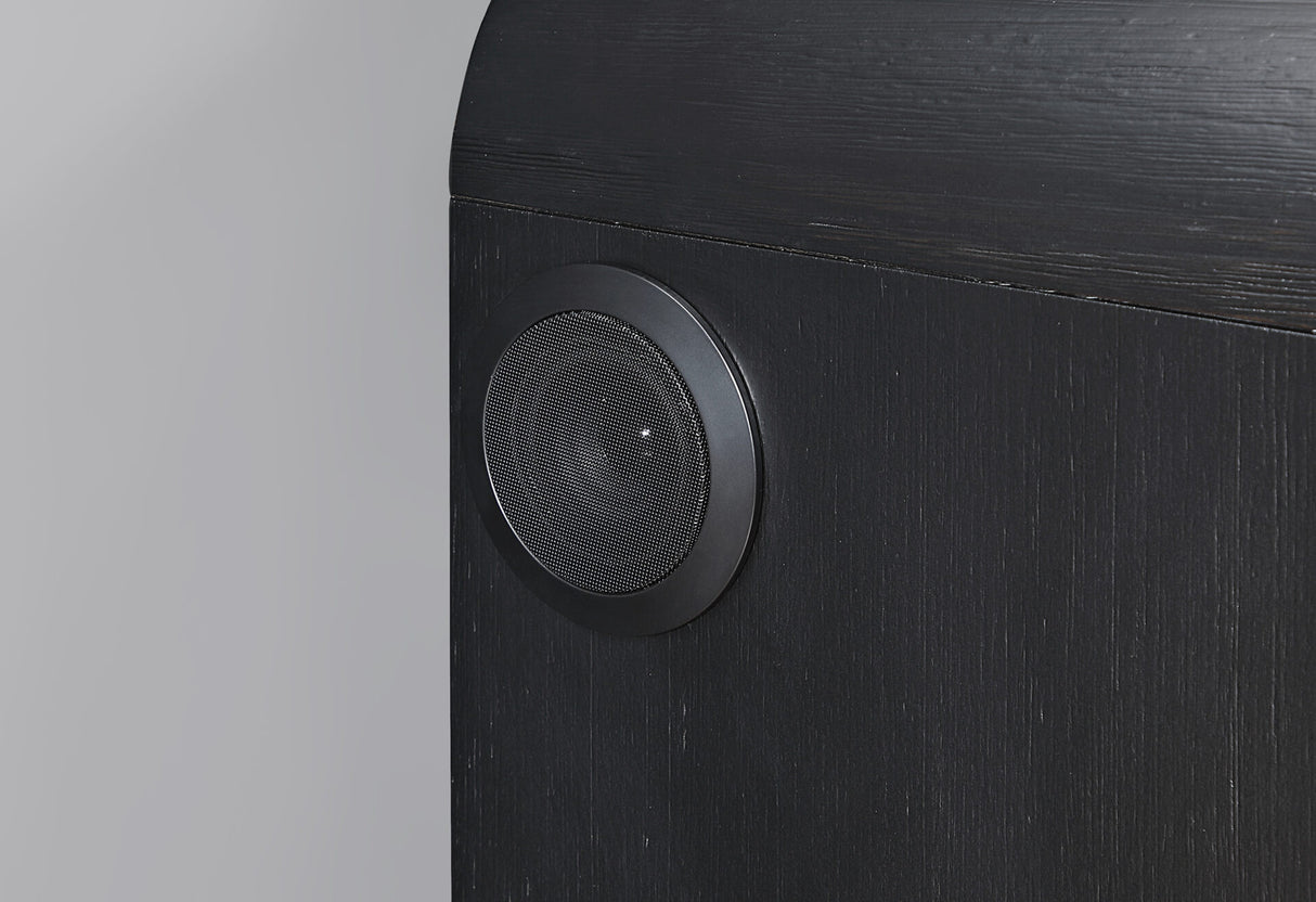 Beckett White/Black Nightstand with LED, Cooler and Speaker