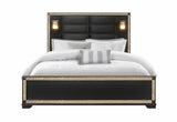 Blake Black King Bed with Lamps