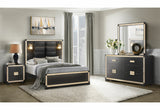 Blake Black King Bed with Lamps