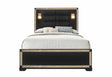 Blake Black Queen Bed with Lamps