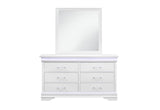 Charlie White Twin Bed, Dresser, Mirror and Nightstand