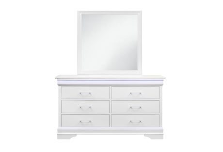Charlie White Twin Bed, Dresser, Mirror and Nightstand