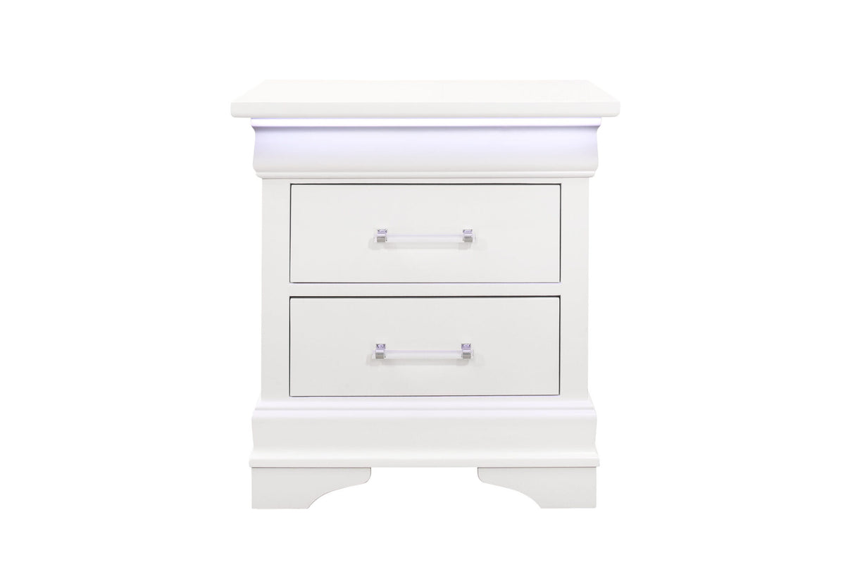 Charlie White Twin Bed, Dresser, Mirror and Nightstand