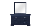 Charlie Blue Twin Bed, Dresser, Mirror, & Nightstand