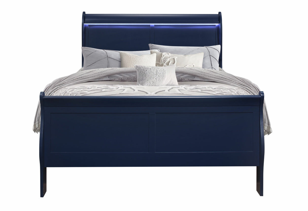Charlie Blue Full Bed with LED