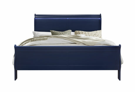 Charlie Blue King Bed with LED