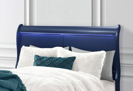 Charlie Blue King Bed with LED