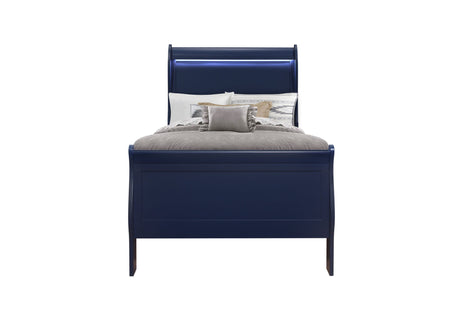 Charlie Blue Twin Bed, Dresser, Mirror, & Nightstand