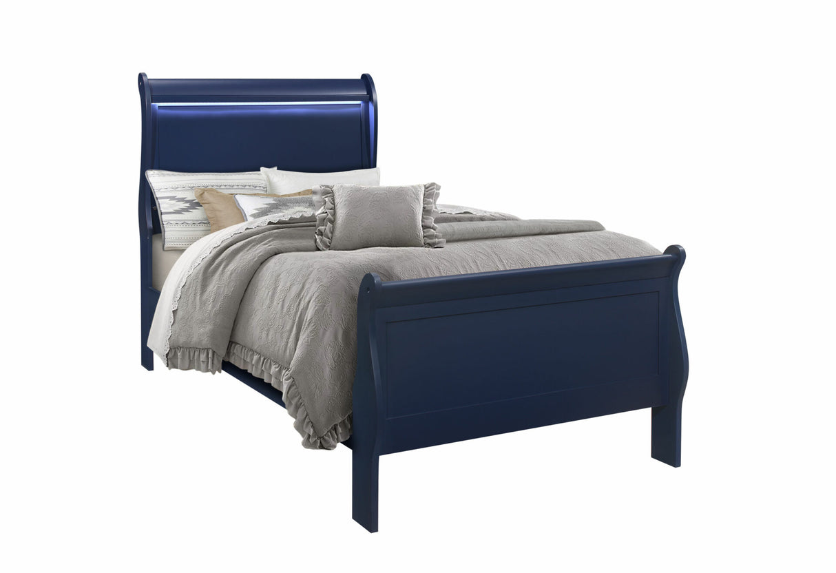 Charlie Blue Twin Bed with LED