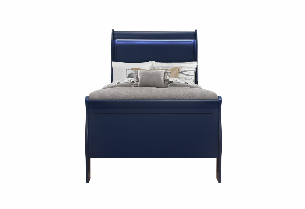 Charlie Blue Twin Bed with LED