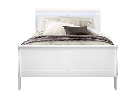 Charlie White Full Bed Group with LED