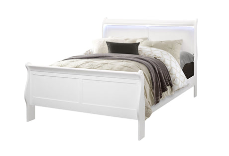 Charlie White Full Bed Group with LED