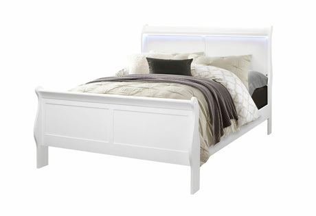 Charlie White Full Bed with LED