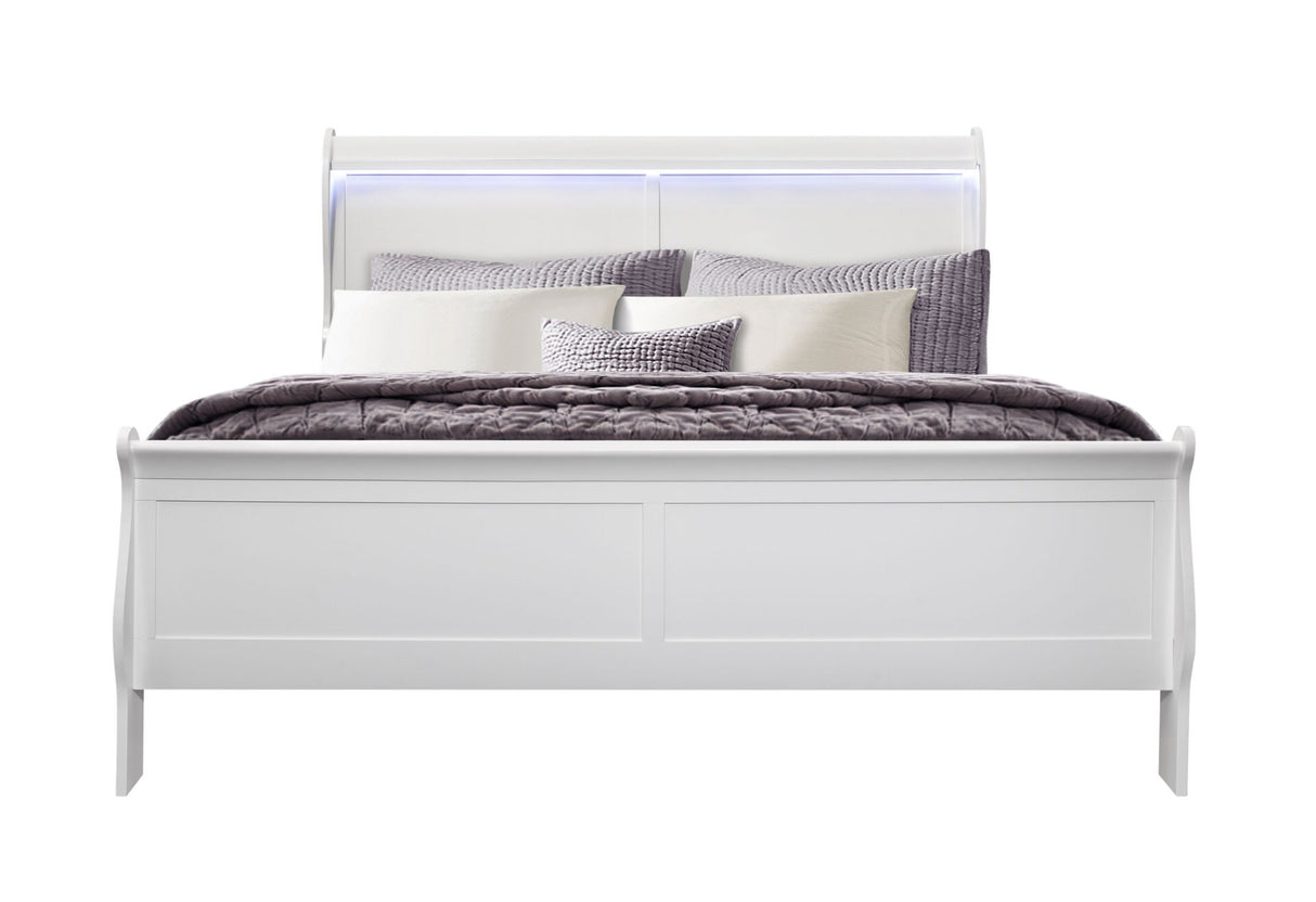 Charlie White King Bed Group with LED