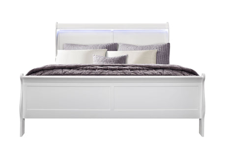 Charlie White King Bed Group with LED