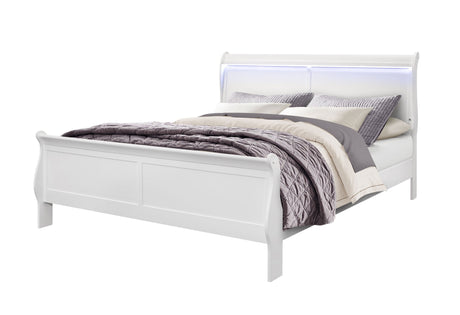 Charlie White King Bed Group with LED
