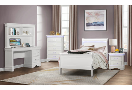 Charlie White Twin Bed