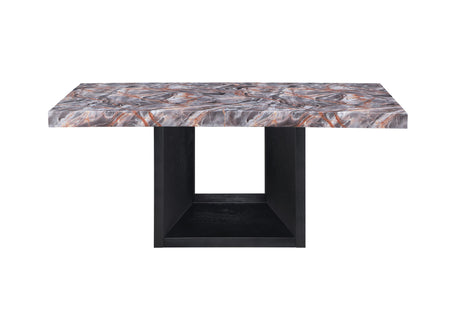 D02 Lava/Black Dining Table and 8 D03 Black Dining Chairs