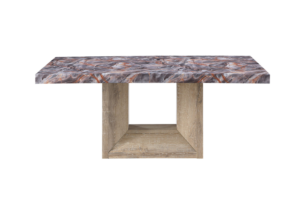 D02 Lava/Nat Dining Table and 6 D8683 Beige Dining Chairs