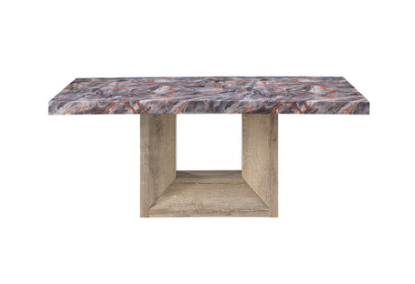D02 Lava/Nat Dining Table and 8 D8683 Beige Dining Chairs