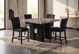 D04 Lava/Black Bar Table with 4 D04 Black Bar Stools