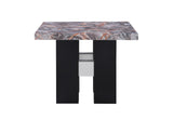 D04 Lava/Black Bar Table with 6 D04 Black Bar Stools