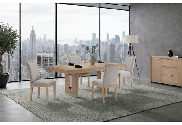 D1248 Natural Dining Table and 4 Dining Chairs