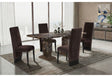 D12 Brown Dining Table with 4 D12 Brown Dining Chairs