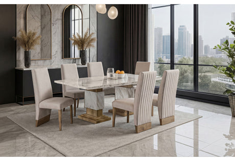 D12 Dining Table Natural+ 6 D12 Dining Chair Beige Natural