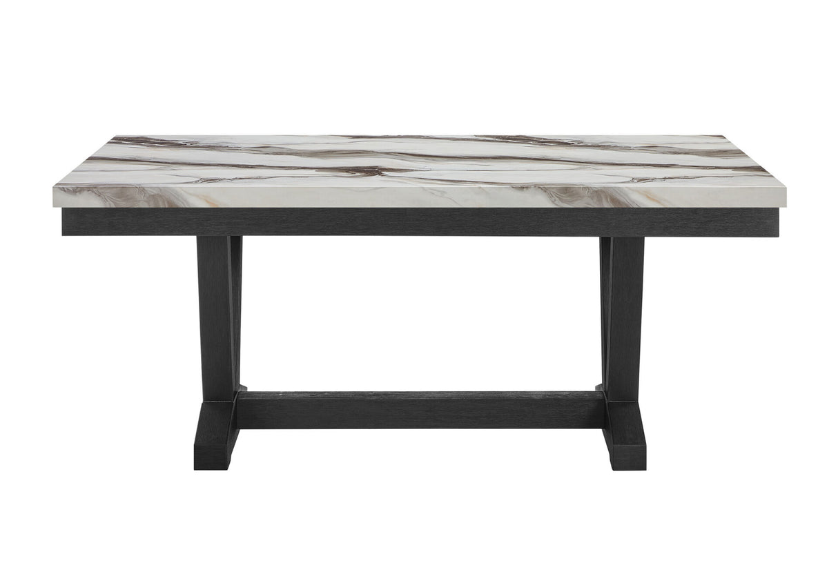 D1319 Black/White Dining Table, 4 D1319 Light Grey Dc & D1319 Light Grey Bn