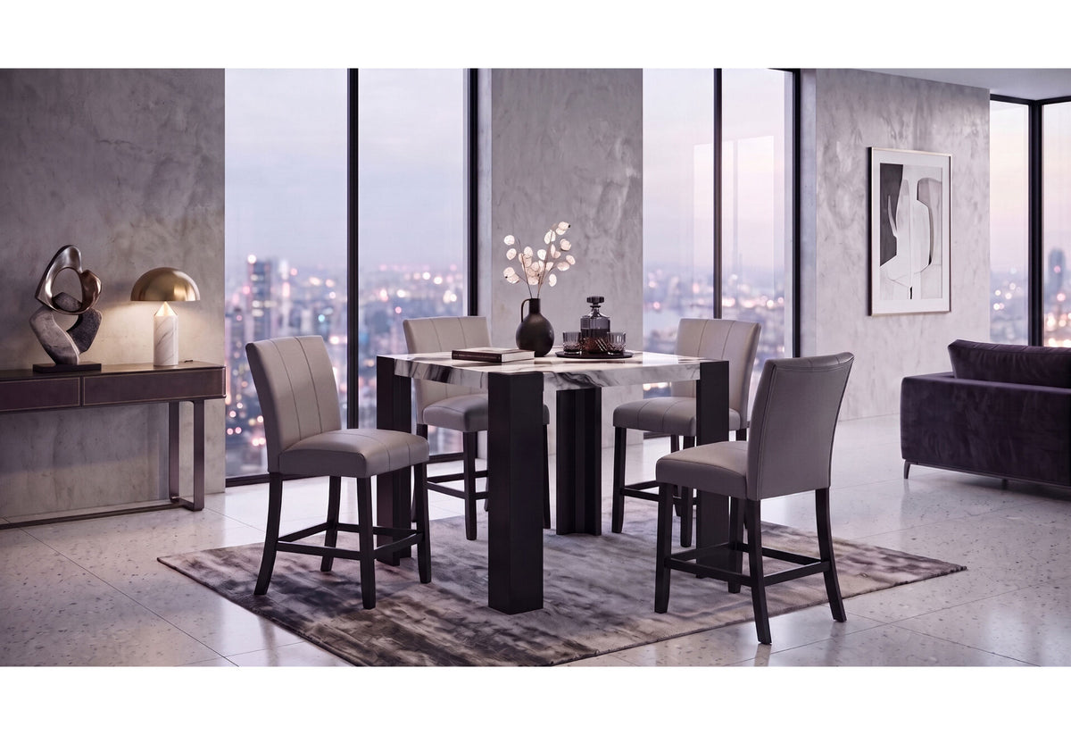 D2538 Panda Bar Table and 4 D2538 Grey Bar Stools