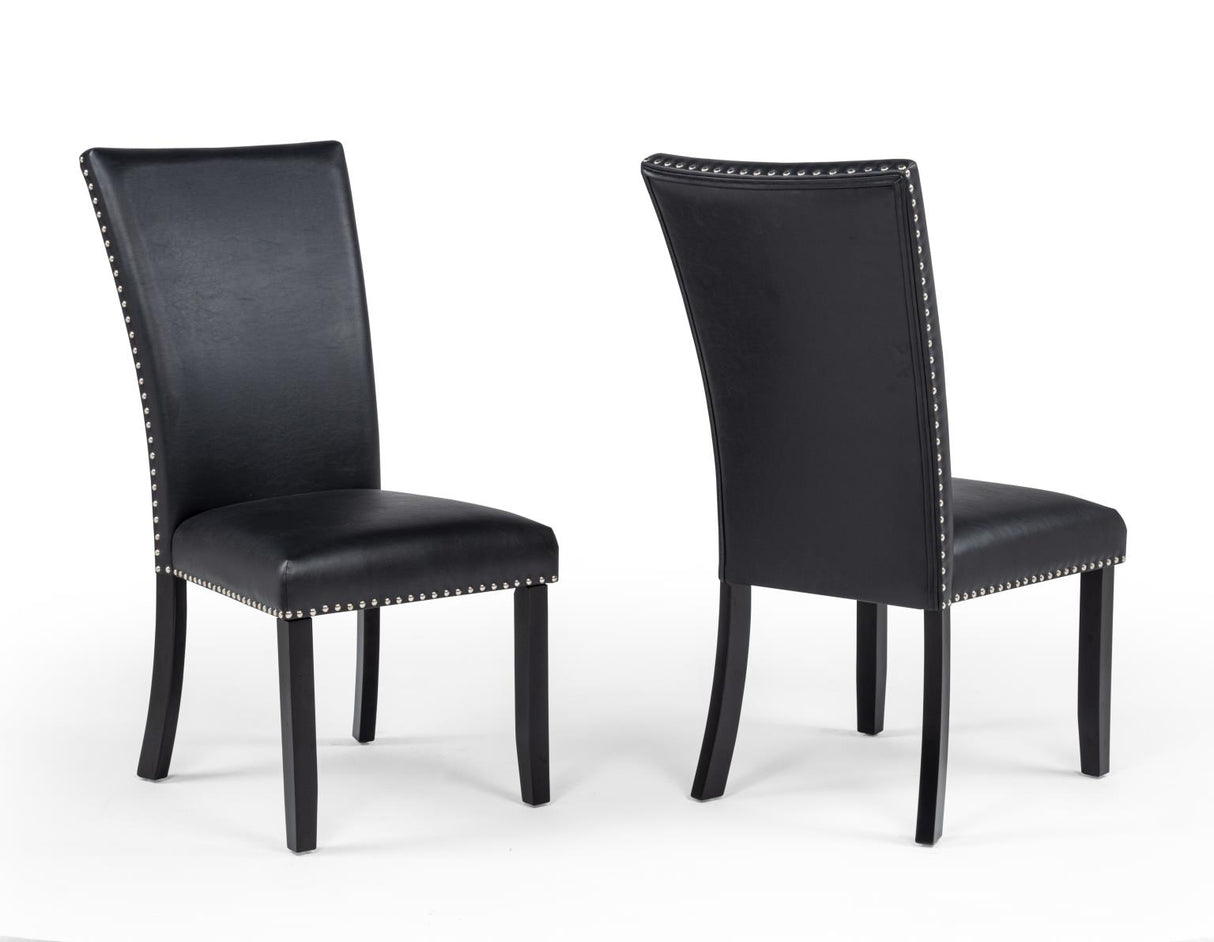 Blaze Black Dining Set - White Marble Paper / Black