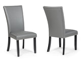 Blaze Grey Dining Set - Grey Faux Leather / Black - D255