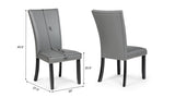 Blaze Grey Dining Set - Grey Faux Leather / Black - D255