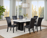 Blaze Black Dining Set - White Marble Paper / Black