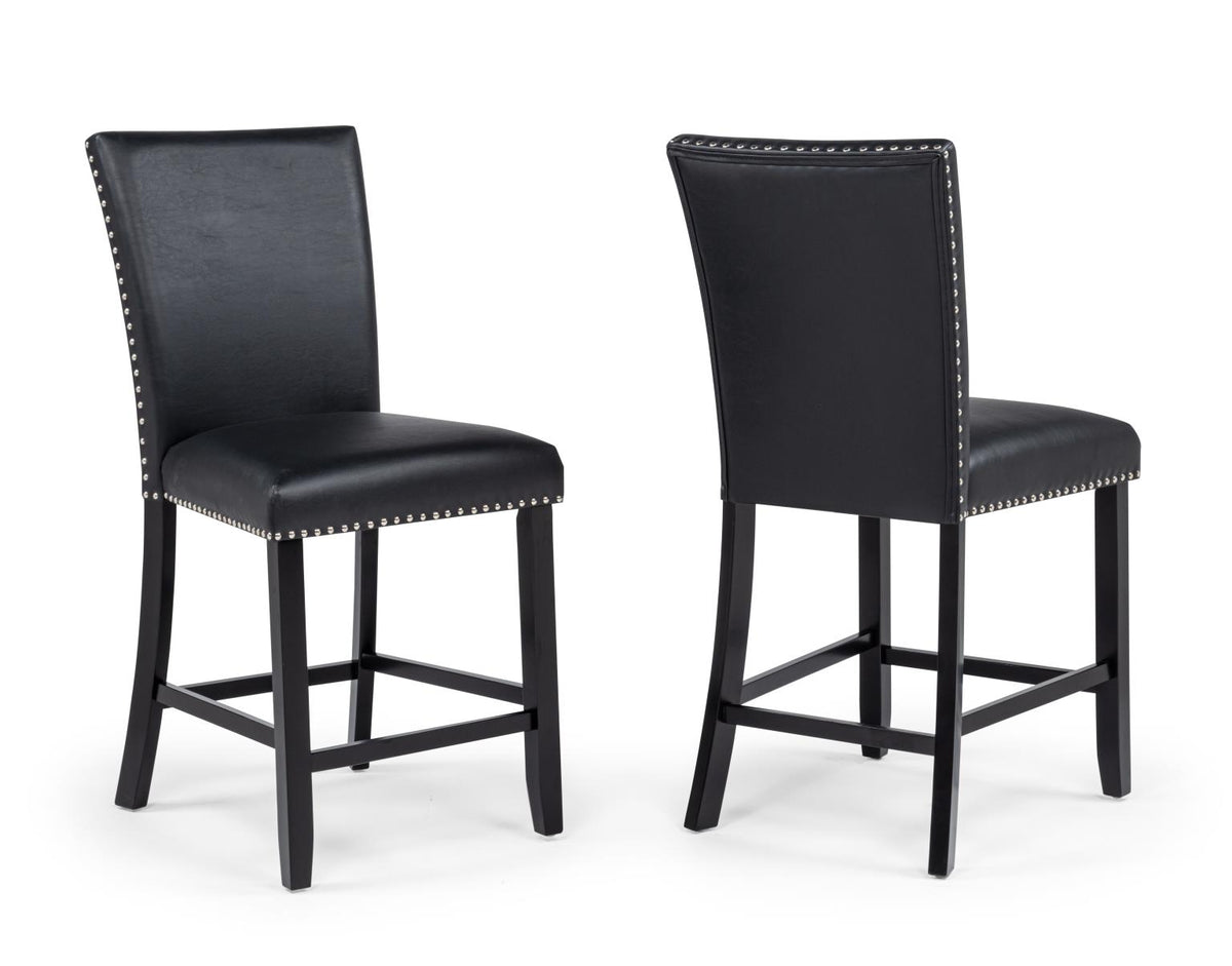 Blaze Black Dining Set - Black Faux Leather / Black