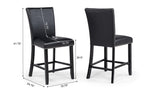 Blaze Black Dining Set - Black Faux Leather / Black