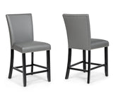 Blaze Grey Dining Set - Grey Faux Leather / Black - D256