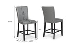 Blaze Grey Dining Set - Grey Faux Leather / Black - D256