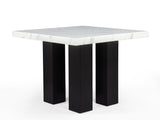 Blaze Grey Dining Set - Grey Faux Leather / Black - D256