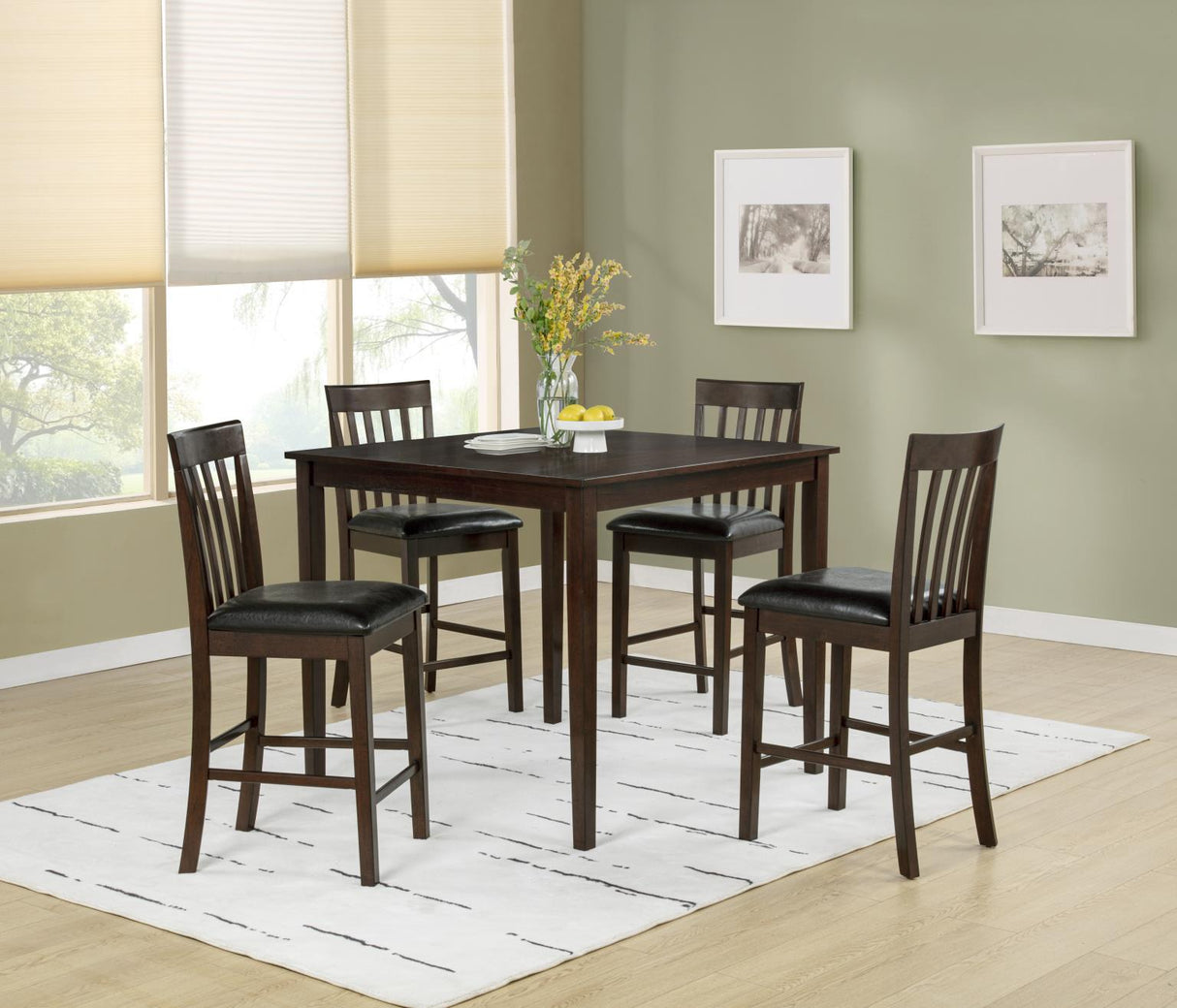 Koen Square Dining Set - Espresso