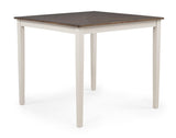 Koen Off White / Brown Top Square Dining Set - Off White / Brown