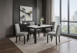 D8032DT White/Black Dining Table & D9026DC Grey Dining Chair