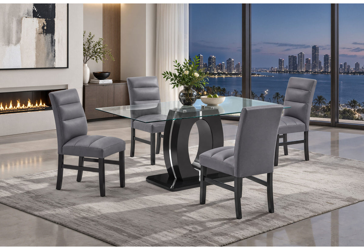 D895 Dining Table with 4 D895 Dining Chairs